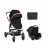 Carucior Kikka Boo 3 in 1 Amaia All Black, 0-36 luni, Negru