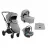 Carucior Kikkaboo 3 in 1 Angele, Chrome Grey, 0-48 luni, Gri