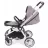 Carucior Kikkaboo 3 in 1 Vicenza Luxury, Grey silver frame, 0-48 luni, Gri