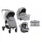 Carucior Kikkaboo 3 in 1 Vicenza Luxury, Grey silver frame, 0-48 luni, Gri