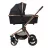 Carucior Kikkaboo 3 in 1 Vicenza Premium, Black, 0-48 luni, Negru