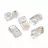 Conector RJ45 GEMBIRD LC-8P8C-001/50, Modular plug 8P8C for solid LAN cable, 30u" gold plated, 50 pcs/bag