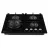 Plita incorporabila cu gaz MPM Sam Cook Vulkano PSC-VH-1060, 4 arzatoare, Arzator Wok, Sticla calita, Aprindere electrica, Negru