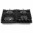 Plita incorporabila cu gaz GORENJE GKTW642SYB, 4 arzatoare, Arzator Wok, Sticla calita, Aprindere electrica, Negru