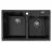 Chiuveta TORNADO Quartz DUO 80 BLACK, Quartz, Negru, 78 x 50