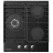 Варочная газовая панель WOLSER WL-BRD 6300 GBN BLACK FFD, 3 конфорки, Конфорка Wok, Закаленное стекло, Электроподжиг, Черный