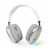 Casti fara fir GEMBIRD BHP-LED-02-W, Bluetooth Stereo Headphones with built-in Microphone, Bluetooth v.5, Operation distance: up to 10 m in the open air, 400 mAh Li-ion battery, multifunction button, white