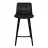 Scaun de bar DP LAUS~Catifea Black+Black Leg, Catifea, Negru