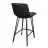 Scaun de bar DP LAUS~Catifea Black+Black Leg, Catifea, Negru