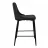 Scaun de bar DP Clasic~Black+Black legs, Catifea, Negru