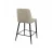 Scaun de bar DP Small~Beige+Black legs, Catifea, Pudra