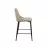 Scaun de bar DP Small~Beige+Black legs, Catifea, Pudra