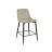 Scaun de bar DP Small~Beige+Black legs, Catifea, Pudra