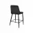 Scaun de bar DP Clasic Small~Black+Black legs, Catifea, Negru