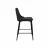 Scaun de bar DP Clasic Small~Black+Black legs, Catifea, Negru