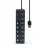 Концентратор USB GEMBIRD UHB-U3P7P-01, Black, USB 3.0 Hub 7-port, Cable 24 cm