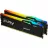RAM KINGSTON 64GB DDR5-5200MHz Kingston FURY Beast RGB (Kit of 2x32GB) (KF552C40BBAK2-64), CL40-40-40, 1.25V,Blk