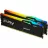 Модуль памяти KINGSTON 64GB DDR5-5200MHz Kingston FURY Beast RGB (Kit of 2x32GB) (KF552C40BBAK2-64), CL40-40-40, 1.25V,Blk