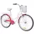 Велосипед AIST Avenue 1.0 бело-розовый 26 сталь 1 V-brake ножной багажник, звонок, корзина, 26", 1 скорость, Белый, Розовый