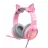 Gaming Casti Havit H2233D, 50MM DRIVER, 20-20KHZ, 20 OHM, 100DB, 2.2M, 3.5MM+USB, RGB, PINK+EARS.