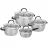 Set cratite Rondell RDS-1291, 1.3 l, 2.3 l, 3.2 l, 5.7 l, 16 cm, 18 cm, 20 cm, 24 cm, Inox