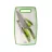 Нож GIPFEL 51082 + planseta de tocat, 37 x 23 см, 20 см, 13 см, Нержавеющая сталь, Белый, Зеленый