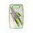 Cutit GIPFEL 51082 + planseta de tocat, 37 x 23 cm, 20 cm, 13 cm, Inox, Alb, Verde