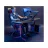 Геймерский компьютерный стол Lumi GMD03-1 Conqueror Gaming Desk with RGB Lighting, Black/Red, ЛДСП, Металл, Пластик, Чёрный, Красный