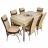 Set de masa si scaune MP Kelebek II 0004 + 6 scaune merchan, Bej, Maro