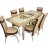 Set de masa si scaune MP Kelebek II 0004 + 6 scaune merchan, Bej, Maro
