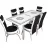 Стол со стульями Magnusplus Kelebek II 1159 + 6 стульев merchan, Белый, Чёрный