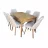 Set de masa si scaune MP 1 Lemn (Masa Butterfly Sumela + 6 scaune Gold tesatura Istinye 01)