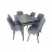 Set de masa si scaune MP 1 Gri (Masa Butterfly Aris Antrasit + 6 scaune Gold tesatura Istinye 18)