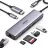 Док-станция UGREEN HUB 7in1 Type-C 3.0 to HDMI 4K 60Hz + 2*USB-A 3.0 + RJ45 1Gbps + SD/TF + Type-C 3.0 PD Converter 95W CM512, Grey