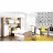 Comoda MLAND NOVK211, PAL melaminat, Stejar, Alb, Albastru