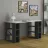 Masa de birou Mobiland COLMAR WORKING TABLE - WHITE - ANTHRACITE, Pal melaminat, Antracit