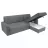 Canapea de colt MLAND KIRSTEN IV Velvet 314 Soro 93 Monoli 76 Spirit 16 238x162x87, 118KG, Gri