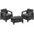 Set mobila de gradina KETER Corfu Weekend Graphite/Gray (223250), Plastic, Grafit, Gri