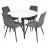 Masa Evelin DT 402-3, Alb mat, Negru