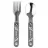 Set tacâmuri pentru copii Akuku A0100, 2 buc, Inox, Plastic, Gri