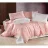 Lenjerie de pat Cottony Fluturi rosii pe roz / Lila, 2 persoane, Poplin, Roz, Rosu