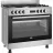 Aragaz combinat BEKO GM15325DX, 111 l, 4 arzatoare, 90 cm, Inox, Negru
