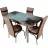 Обеденный стол Magnusplus Набор Kelebek 0526 + 4 стула Merchan бежевый с коричневым