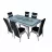 Masa pentru bucatarie Magnusplus Set Kelebek 0206 + 4 scaune Merchan negru cu alb