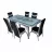 Masa pentru bucatarie MP Set Kelebek 0206 + 4 scaune Merchan negru cu alb