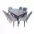 Стол со стульями Magnusplus MDF 2 Gri + 6 серых стульев