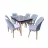 Стол со стульями Magnusplus Kum II Masa gri (aris antrasit) + 6 scaune Sandalye velour gri