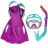 Ласты для плавания BESTWAY Набор для плавания (ласты, маска, трубка), 7+, 2 цвета, Синий, Фиолетовый