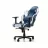 Игровое геймерское кресло DXRacer GLADIATOR-23-L-BW-X1, Blue/White, Gaslift class 4, 150 kg, 180-200 cm, Premium PVC leather, Full tilt, Recline 90°-135°, 3D Armrests, Headrest and lumbar cushions, 6 cm PU Caster, W-22,15 kg