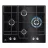 Варочная газовая панель ELECTROLUX KGG6456K, 4 конфорки, Конфорка Wok, Закаленное стекло, Черный